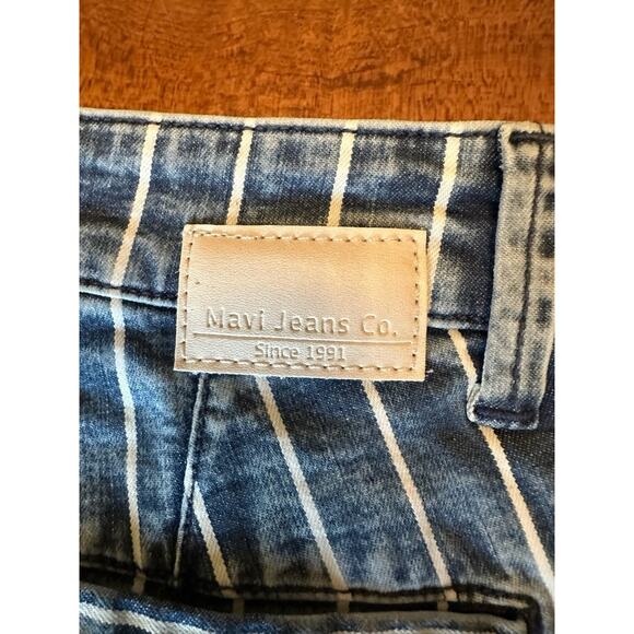 Mavi Jeans Selina Mid-Rise Chino Denim Striped Pants Mavi Jeans Sz 27 NWT - Picture 9 of 9